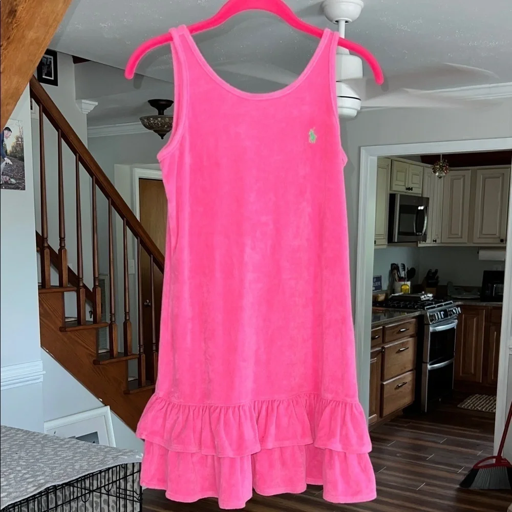 Ralph Lauren Pink Girls (XL)16 Pink Terry Cloth Swimsuit Cover Up